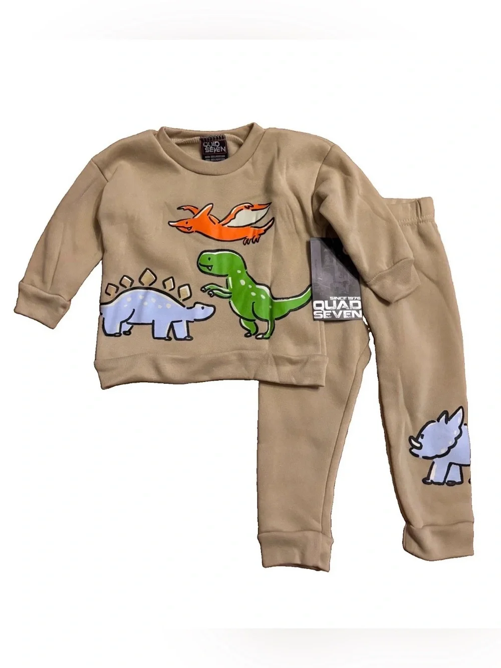 Quad Seven Baby Boys 2-Piece Dinosaur Sweatshirt & Jogger Set - 12 Months